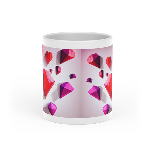 Heart-Shaped Mug With Fun Valentines Diamond Design