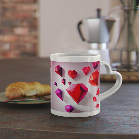 Heart-Shaped Mug With Fun Valentines Diamond Design
